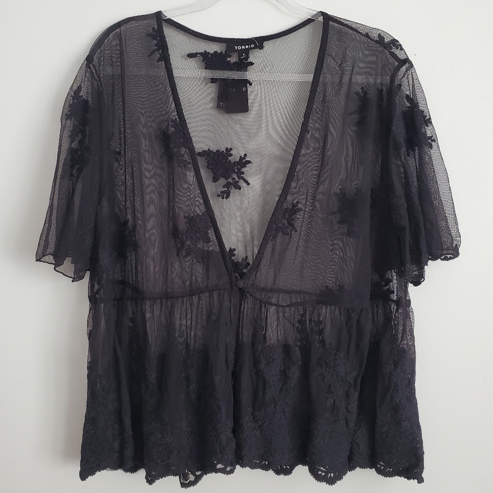 🆕️Torrid Peplum Mesh Top Size 1